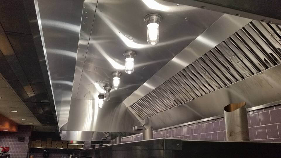 Clean commercial hood after service